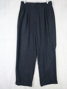 Savane Mens Size 32x30 Black Process 2000 Pleated Dress Pants - Picture 1 of 6