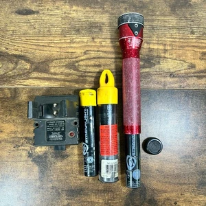Streamlight Stinger Flashlight Lot Charger 3 Batteries Tested Works - Picture 1 of 18
