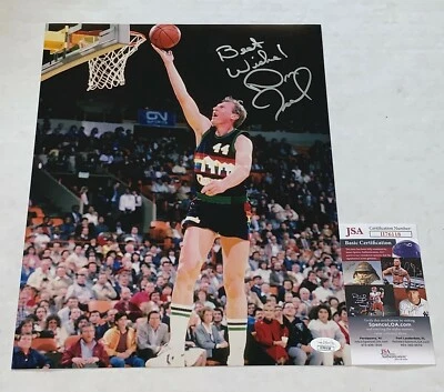 Dan Issel signed Denver Nuggets 11x14 photo autographed HOF 2 JSA - Image 1 of 2