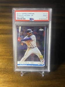 2019 Topps Chrome - Ronald Acuna Jr. - No. 117 PSA 9 - Batting - Picture 1 of 2
