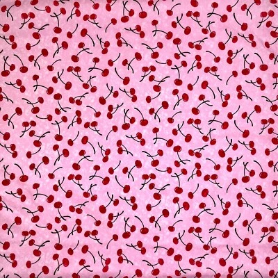 Hi-Fashion Fabrics #HF-C 7460 Cherries Fabric 1 YARD 100% Cotton - Image 1 of 4