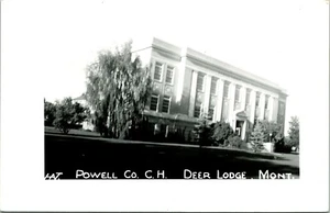 RPPC Powell County Court House Deer Lodge Montana MT UNP Postkarte S20 - Bild 1 von 2