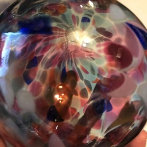 Adorno grande de vidrio soplado a mano 16" circ. Bombilla bola brujas arte navideño - Imagen 1 de 5
