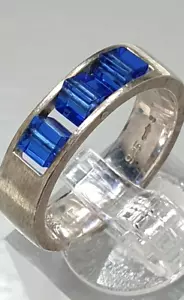 925 Sterlingsilber Bandring von ESPRIT 3 bewegliche blaue Würfel/Steine RG 55 - Bild 1 von 6