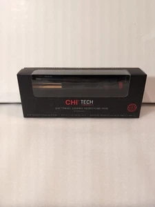 New Mini Flatiron CHI Tech 3/4" Travel Ceramic Black Hairstyling Iron. GF8225. - Picture 1 of 5