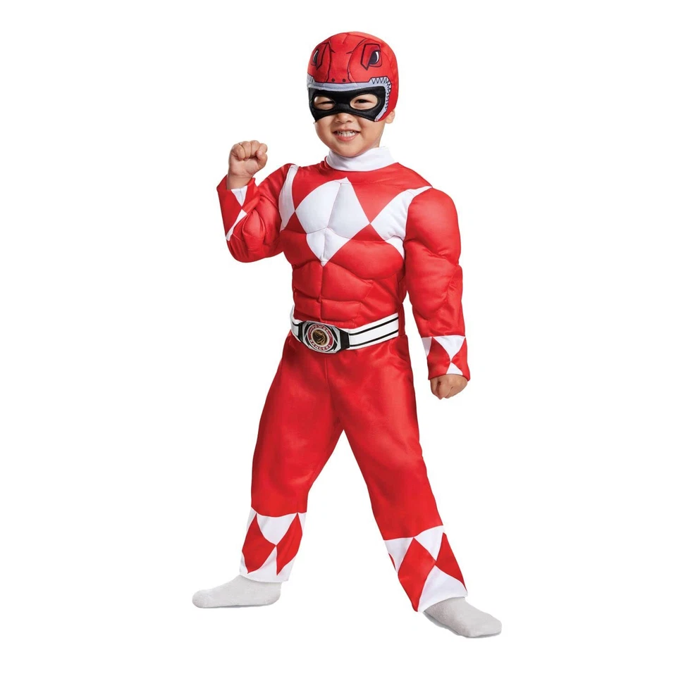 Toddler Kids' Power Rangers Red Ranger Muscle Halloween Costume 2t
