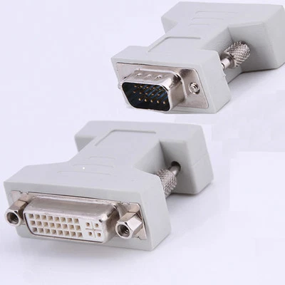 DVI-I Female Analog (24+5) to 15pin VGA Male Connector Adapter LCD video monitor - Image 1 of 3