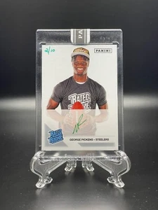 George Pickens 2022 Panini Instant ON CARD AUTO GREEN RATED ROOKIE SSP 2/10 - Picture 1 of 2