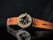 Vintage Looking Style Compass Leather Wrist Watch Collectible New Handmade Gift