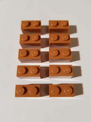 Lego 10 x 3004 Básico Piedra 1 x 2 Nougat 4569382 (GB) Medium Dark Carne - Imagen 1 de 3