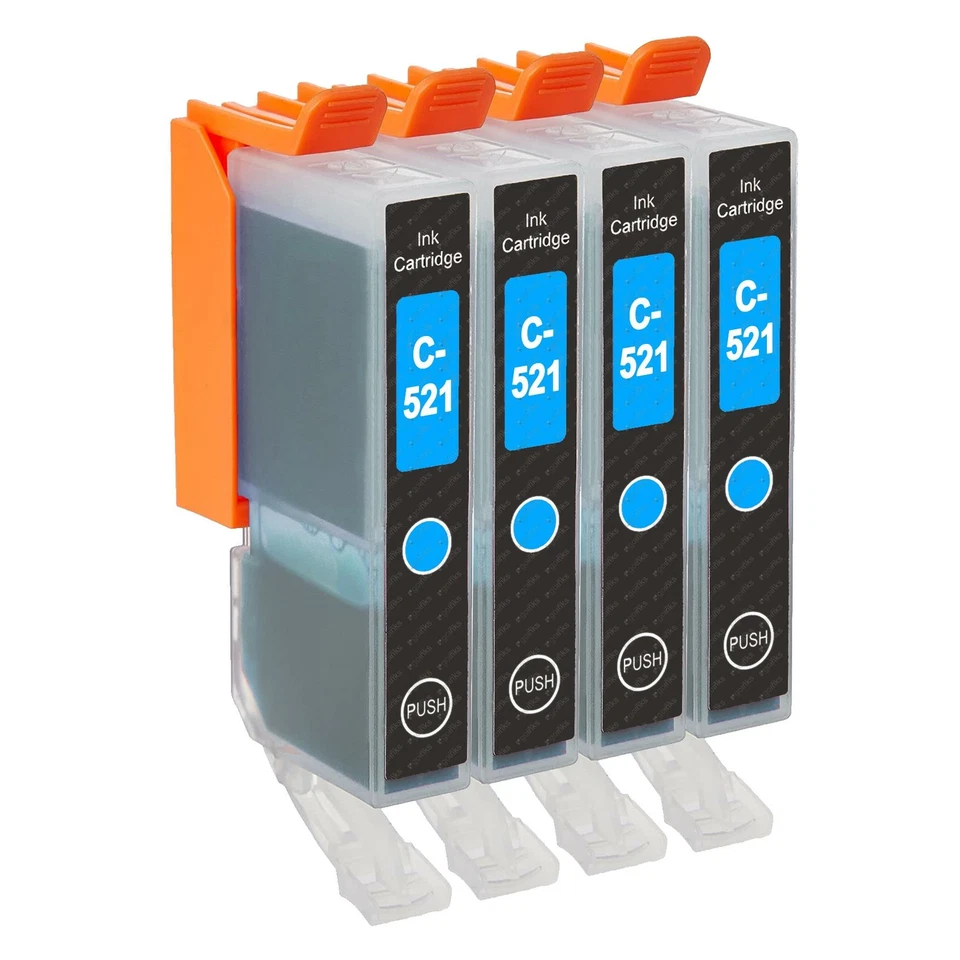 4 Cyan Ink Cartridges for Canon PIXMA iP4700 MP560 MP640 MX860 - Image 1 of 4
