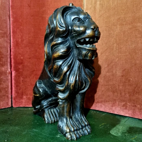 Lion carving corbel bracket sculpture 16" - Antique French architectural salvage Cover