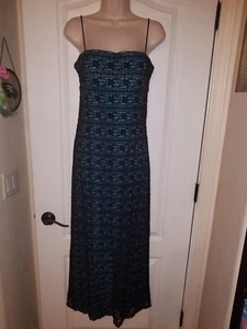 La Nuit Stretch Lace Turquoise Tank Dress Size 10 - Picture 1 of 12