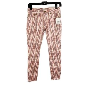 Free People Printed Americana Low Rise Skinny Pants Women's Waist Size 25 NWT - Picture 1 of 7