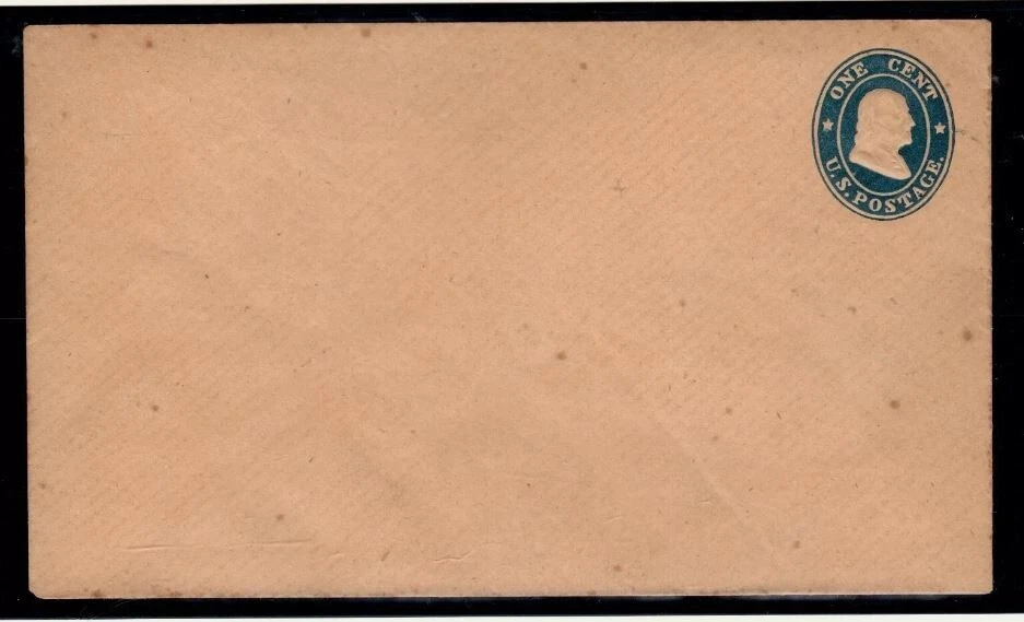 U.S. U19 1¢ Blue on Buff - Unused Envelope - SCV $85 - Image 1 of 1