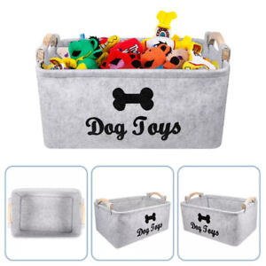 Dog Toy Box Pet Storage Basket Foldable Fabric Organizer Storage Box with Handle