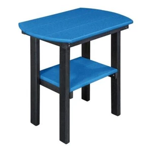 OS Home and Office Furniture 16" Oval Resin End Table in Blue and Black - Picture 1 of 3