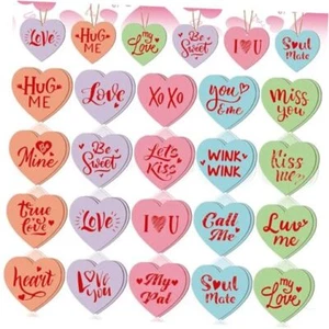 40 Pcs Valentine's Day Heart Ornaments Wooden Hanging Ornament Simplicity - Picture 1 of 7