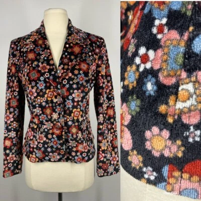 D&G Dolce & Gabbana Vtg Women's Floral corduroy Velvet Blazer Jacket size 44 / M - Image 1 of 4