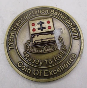 US Army 718th Transportation Battalion (MT) Commander CSM Challenge Coin - Bild 1 von 4