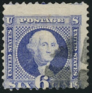 USA 115 6c BLUE WASHINGTON NEGATIVE CROSS FANCY CANCEL CAT $225 - Picture 1 of 1