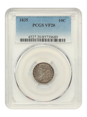 1835 10c PCGS VF20 Cover