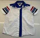 Tommy Hilfiger Boys  Red/White/Blue Cotton Button Down short Sleeve Shirt S 6-7