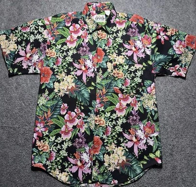 Marc Daniels красный глаз гавайский форал рубашка мужская M короткие рукава на пуговицах остров - Изображение 1 из 4
