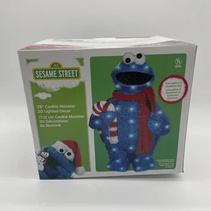 Sesame Street 28 Inch Pre-Lit Yard Cookie Monster Light Up WORKS Great Condition - Picture 1 of 6