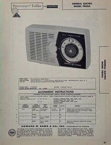SAMS PHOTOFACT TRANSISTOR RADIO MANUAL GENERAL ELECTRIC MODEL P800A - Picture 1 of 1