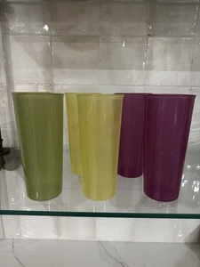 Set of 6 Tupperware Pastel 16 oz Tumbler Cups Plastic 6.5” #107 Vintage VG - EUC - Picture 1 of 11