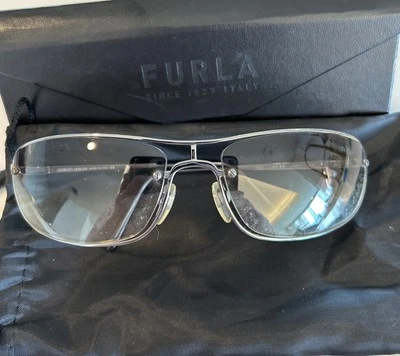 Gafas de sol Giorgio Armani plateadas de metal ovaladas de aviador lentes grises #1531 1144 8G Foto 1 de 4