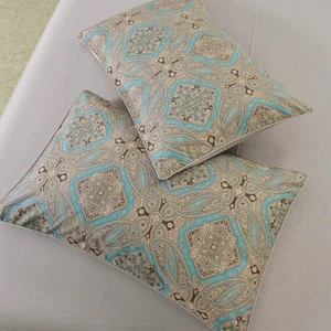 Juego de 2 fundas de almohada Pailsey King/Cal-King Shams medallón damasco bohemio fl... - Imagen 1 de 6