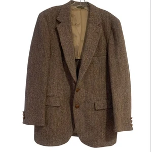 Harris Tweed 100% Scottish Wool 2 Button Sport Coat Blazer Jacket Men's - Picture 1 of 9