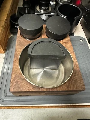 Acaia lunar commercial grade espresso scale, white, matching set knock box - Image 1 of 2