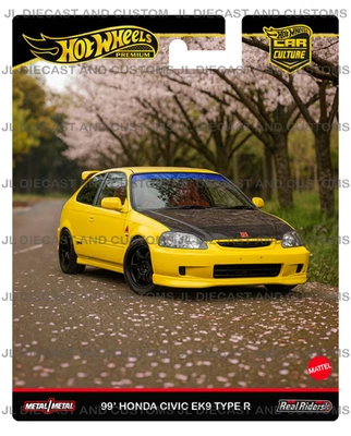 Pacote com 2 cartões Hot Wheels Honda Civic EK9 personalizados tamanho premium. Exclusivo Target  - Imagem 1 de 2