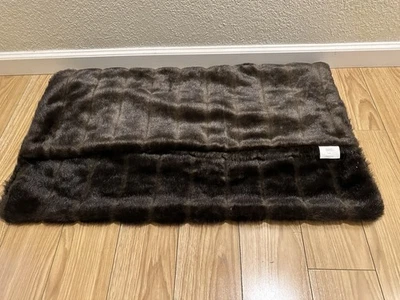 Frontgate Faux Fur King Pillow Cover Dark Brown - Image 1 of 3