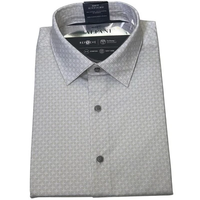 Camisa de vestir Alfani para hombre ajustada reguladora de temperatura, blanco tostado 17-17,5 36-37 $65 Foto 1 de 4