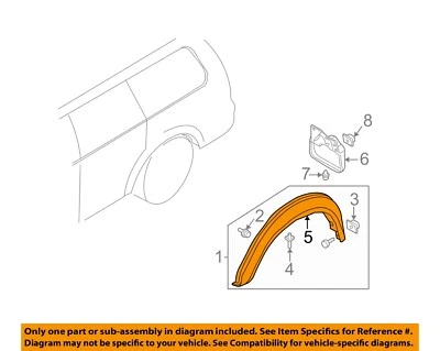 MITSUBISHI OEM 97-03 Montero Sport Exterior-Rubber Strip MR335033 - Image 1 of 2