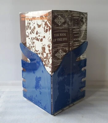 Vintage Mod 70's Hyde Park Lookends Metal Bookends Blue Hands - NEW SEALED - Image 1 of 3