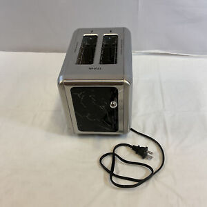 Whall Silver Black 2 Slice Touch Screen Stainless Steel Digital Timer Toaster