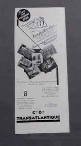 PUBLICITE ANCIENNE ADVERT CLIPPING 191017 CROISIERE TRANSAT AVEC TRANSATLANTIQUE - Imagen 1 de 1