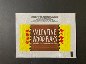 Topps , vintage Valentine wood plaks wax trading wrapper - Picture 1 of 2