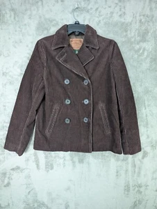VTG Ralph Lauren Corduroy Blazer Women's Brown Double Breast Button Lined Jacket - Picture 1 of 7