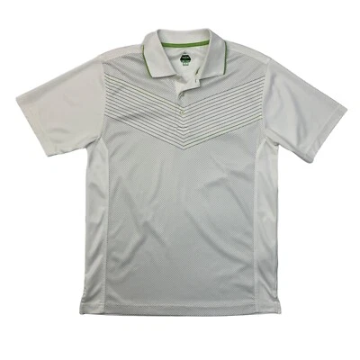 Camisa de golf Bolle para hombre S pequeña blanca a rayas manga corta rendimiento tecnología polo Foto 1 de 4
