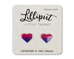 Bisexual Pride Heart Earrings by Lilliput - Picture 1 of 1