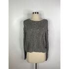 Vince Cotton Blend Open Knit Cableknit Hand Knitted Womens Sweater Sz S