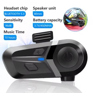 Cuffie Auricolari bluetooth interfono casco motocicletta moto con microfono - Zdjęcie 1 z 19