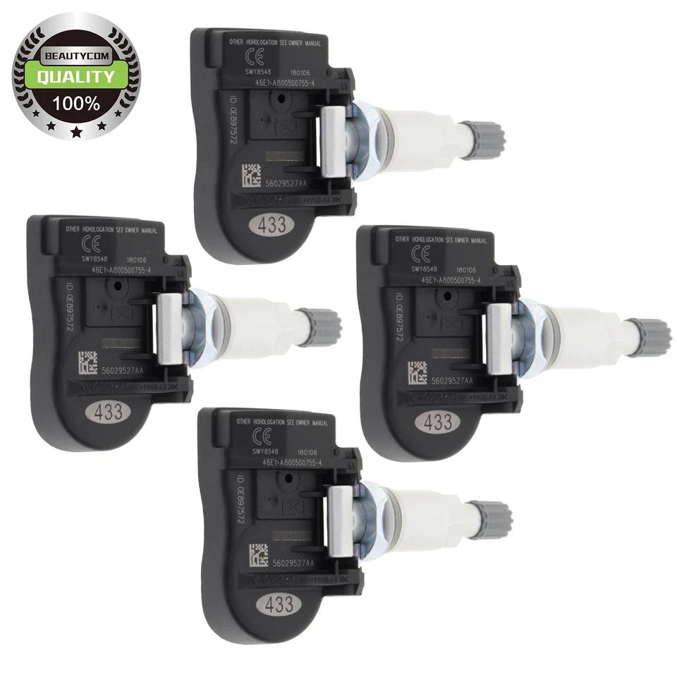 4Pcs TPMS Tire Pressure Sensor For Chrysler Sebring 2008-2009 433MHZ 68078768AB - Image 1 of 4
