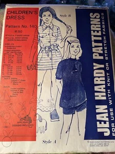 Jean Hardy Childrens Dress Top Shorts Pattern 140 Sz 2-10 Uncut - Picture 1 of 1